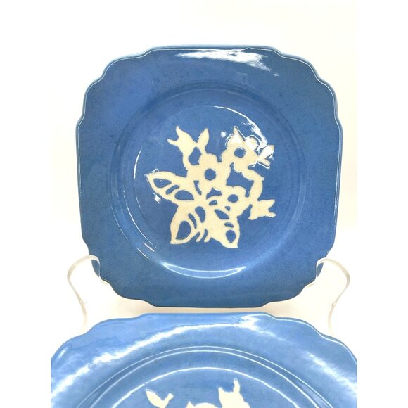 Blue Harker Cameoware - Dainty Flower Blue Virginia Bread and Butter Dessert Pla - Picture 2 of 16